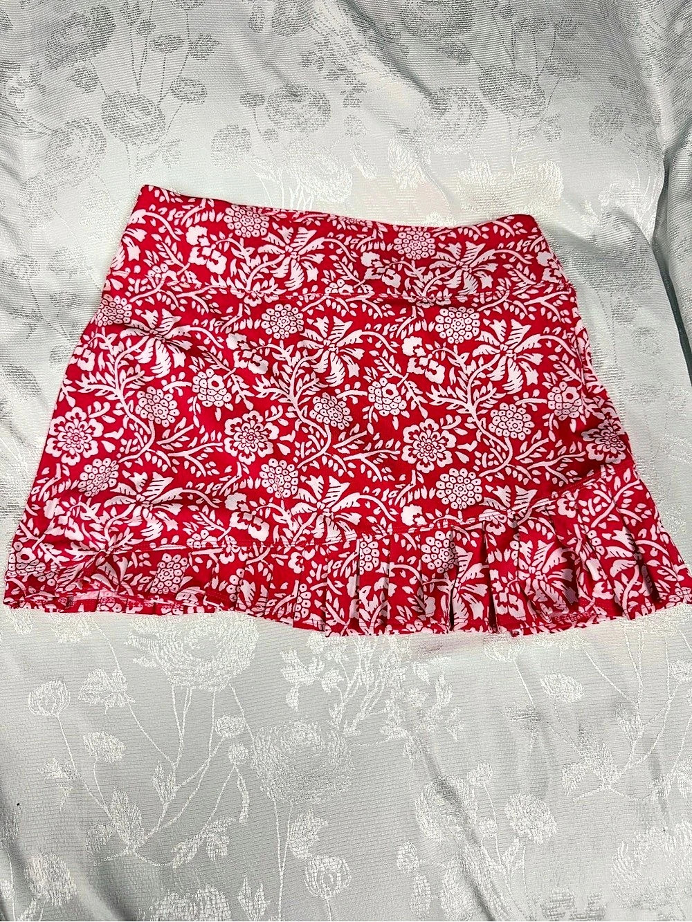Sigrid Olsen Floral Skirt Set in Red & White Size Large Like New - Picture 5 of 10